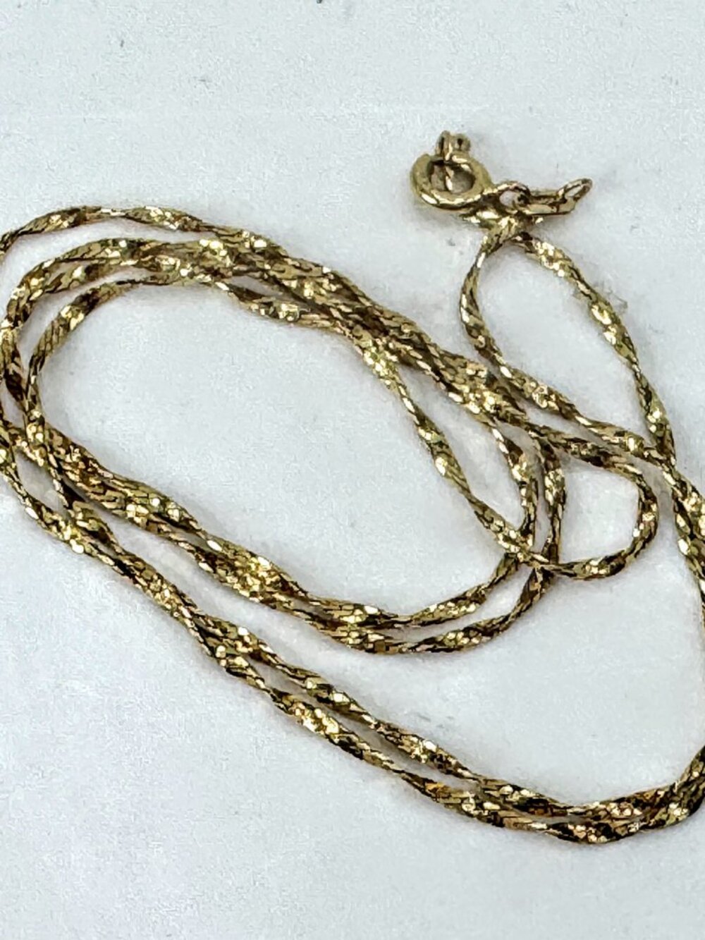 Vintage 14K Yellow Gold Diamond Cut Rope Chain Necklace Italy 20 Inch JR1695